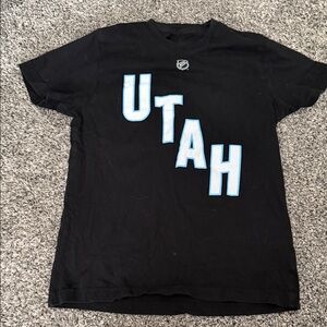 NHL Black Tee with Light Blue UTAH Lettering